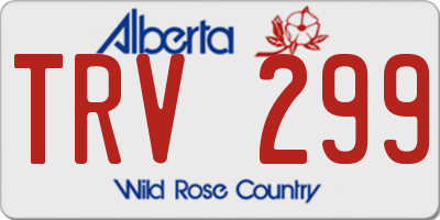 AB license plate TRV299
