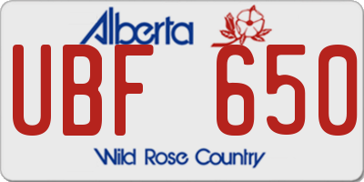 AB license plate UBF650