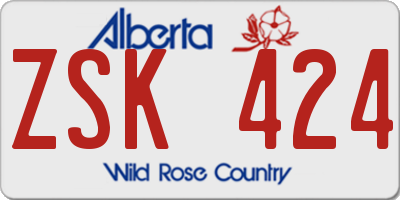 AB license plate ZSK424