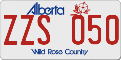 AB license plate ZZS050