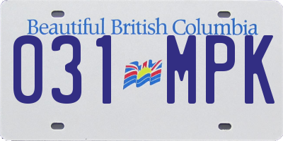 BC license plate 031MPK