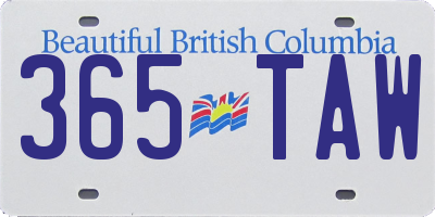 BC license plate 365TAW