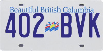 BC license plate 402BVK