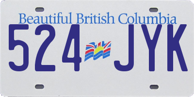 BC license plate 524JYK