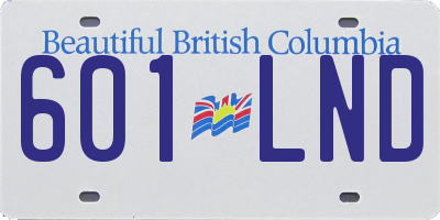 BC license plate 601LND