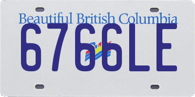 BC license plate 6766LE
