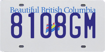 BC license plate 8108GM
