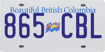 BC license plate 865CBL