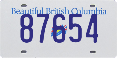 BC license plate 87654