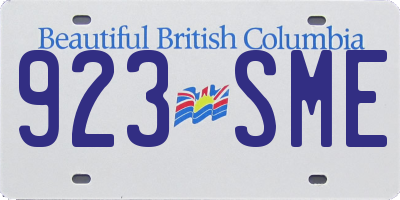 BC license plate 923SME