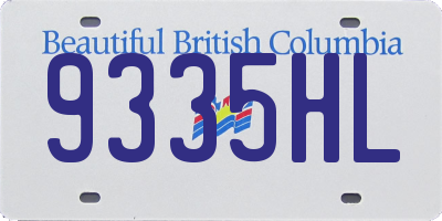 BC license plate 9335HL