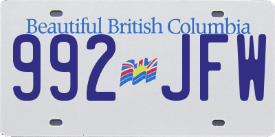 BC license plate 992JFW
