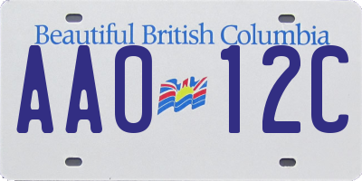 BC license plate AA012C