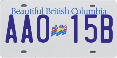 BC license plate AA015B