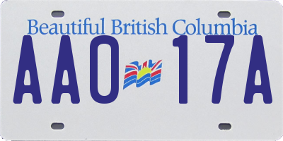 BC license plate AA017A