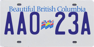 BC license plate AA023A