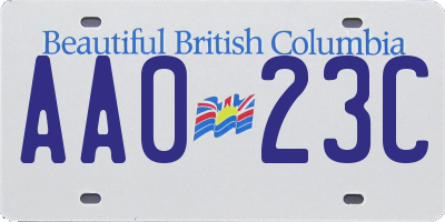 BC license plate AA023C