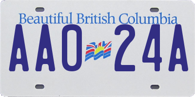 BC license plate AA024A