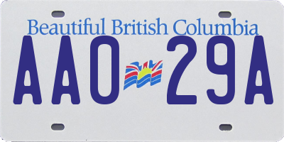 BC license plate AA029A