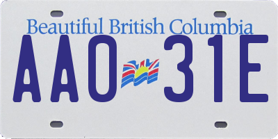BC license plate AA031E