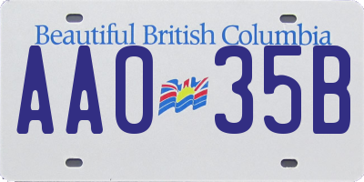 BC license plate AA035B