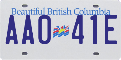 BC license plate AA041E