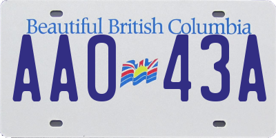 BC license plate AA043A