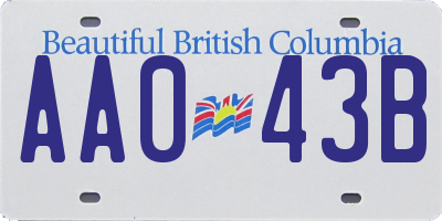 BC license plate AA043B