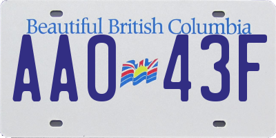 BC license plate AA043F