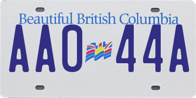 BC license plate AA044A