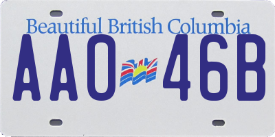BC license plate AA046B