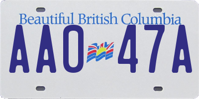 BC license plate AA047A