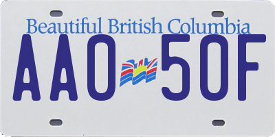 BC license plate AA050F