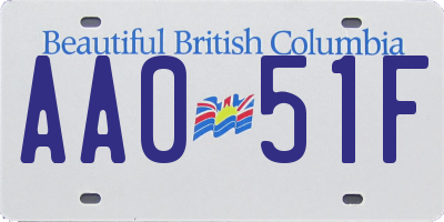 BC license plate AA051F