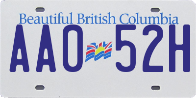 BC license plate AA052H