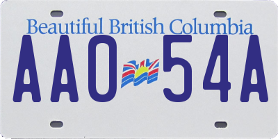 BC license plate AA054A