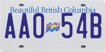 BC license plate AA054B