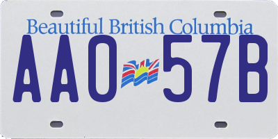 BC license plate AA057B