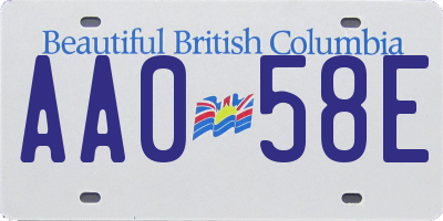 BC license plate AA058E