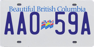 BC license plate AA059A