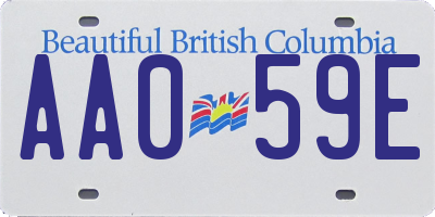 BC license plate AA059E
