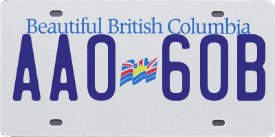 BC license plate AA060B