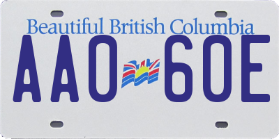 BC license plate AA060E