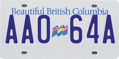 BC license plate AA064A