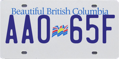 BC license plate AA065F