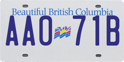 BC license plate AA071B
