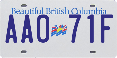 BC license plate AA071F