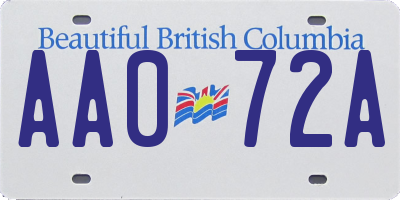 BC license plate AA072A