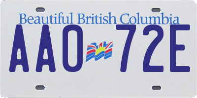 BC license plate AA072E