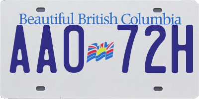 BC license plate AA072H